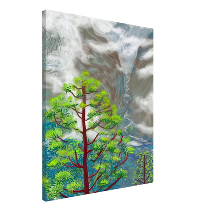David Hockney, The Yosemite Suite, Yosemite mountains and lush green forests, canvas print, 60 × 80 cm (24 × 32 in)
