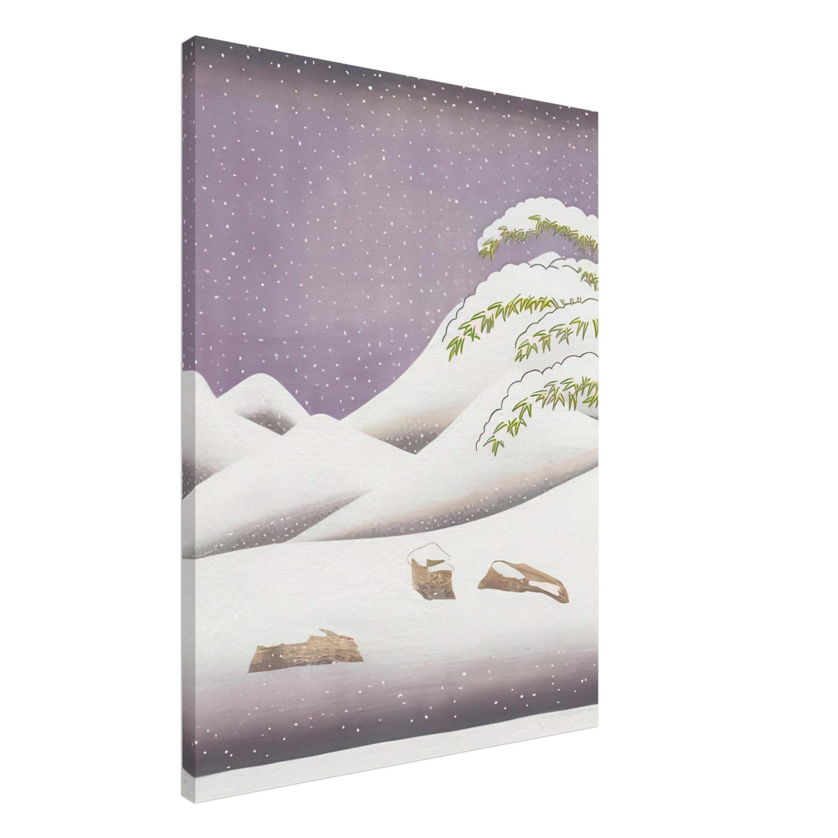 David Hockney, Snow, rolling snowy hills and snow-covered branches, canvas print, 50 × 60 cm (20 × 24 in)