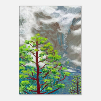 David Hockney, The Yosemite Suite, Yosemite mountains and lush green forests, canvas print