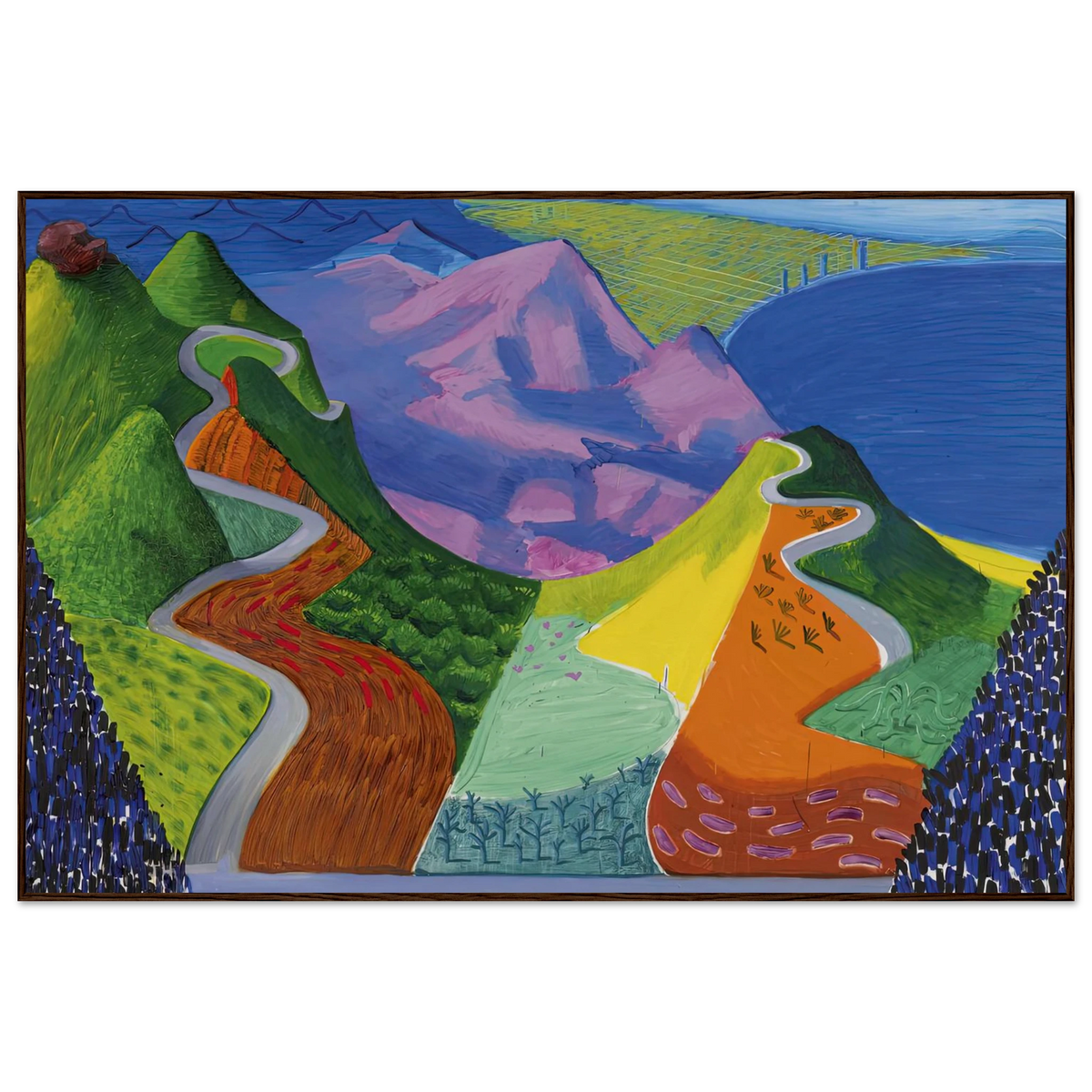 David Hockney Mulholland Drive The Road to the Studio framed art print