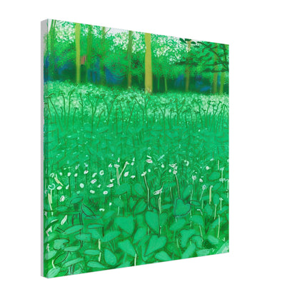 David Hockney, The Arrival of Spring (15 March), woodland path and budding trees, canvas print, 60 × 60 cm (24 × 24 in)
