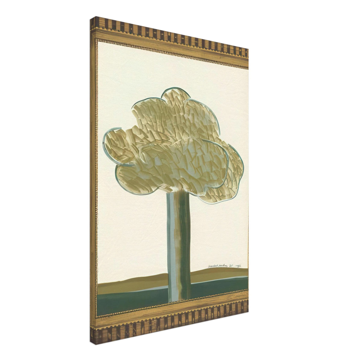 David Hockney, Gold-Framed Landscape No. 2, landscape within an ornate gold frame, canvas print, 60 × 60 cm (24 × 24 in)