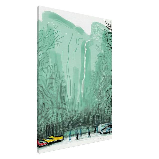 David Hockney, The Yosemite Suite, Yosemite mountains and lush green forests, canvas print, 20 × 25 cm (8 × 10 in)