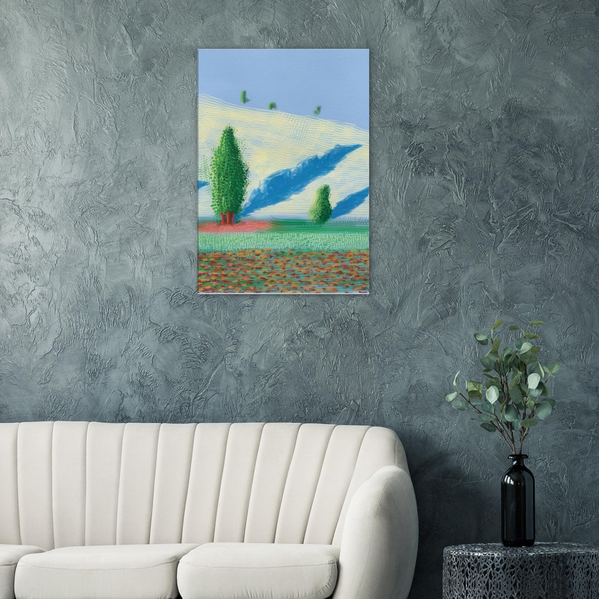 David Hockney, The Yosemite Suite, Yosemite mountains and lush green forests, canvas print