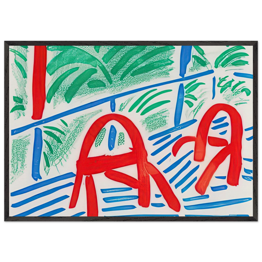 Two Red Chairs by David Hockney 70x100 cm / 28x40″ inches Framed Art Print – Black Wooden Frame