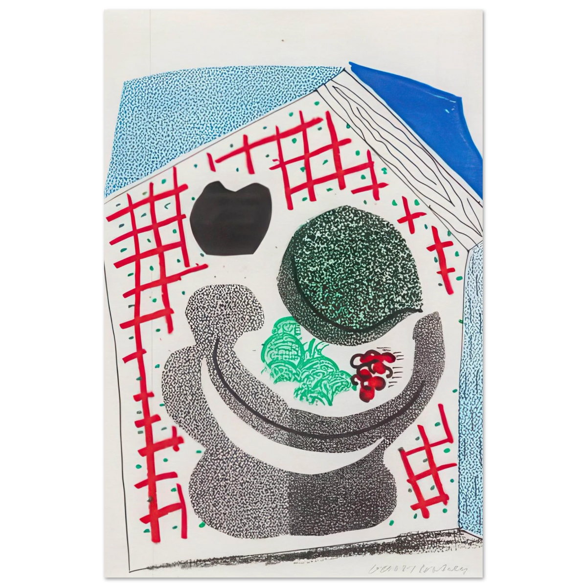 Bowl Of Fruit by David Hockney Poster