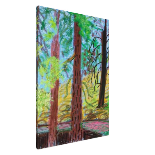 David Hockney, The Yosemite Suite, Yosemite mountains and lush green forests, canvas print, 20 × 25 cm (8 × 10 in)