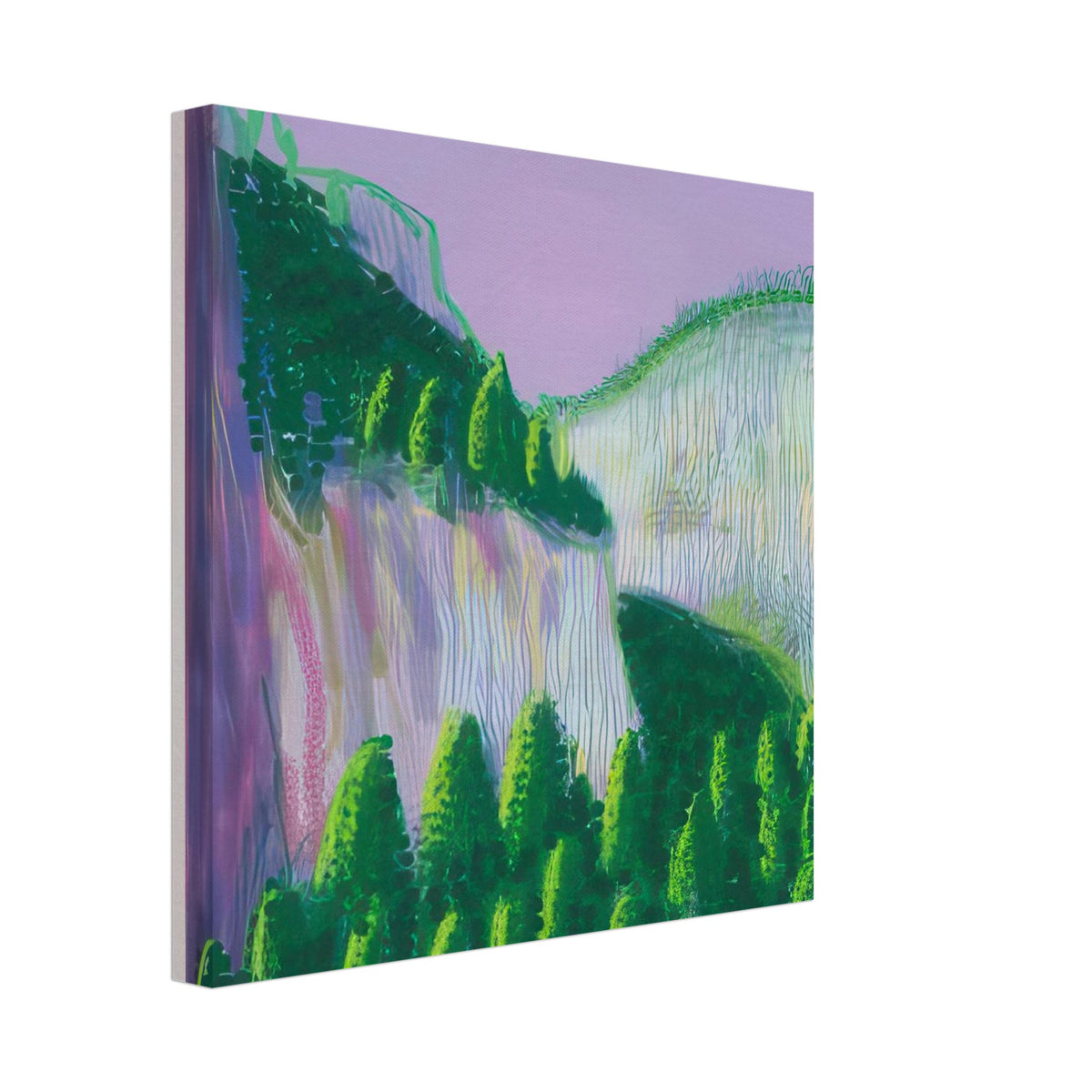 David Hockney, The Yosemite Suite, Yosemite mountains and lush green forests, canvas print, 45 × 60 cm (18 × 24 in)