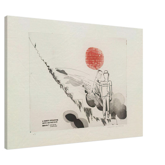 Meeting The Other People by David Hockney, canvas print showing figures meeting in an expressive composition from A Rake’s Progress, 30 × 45 cm (12 × 18 in).