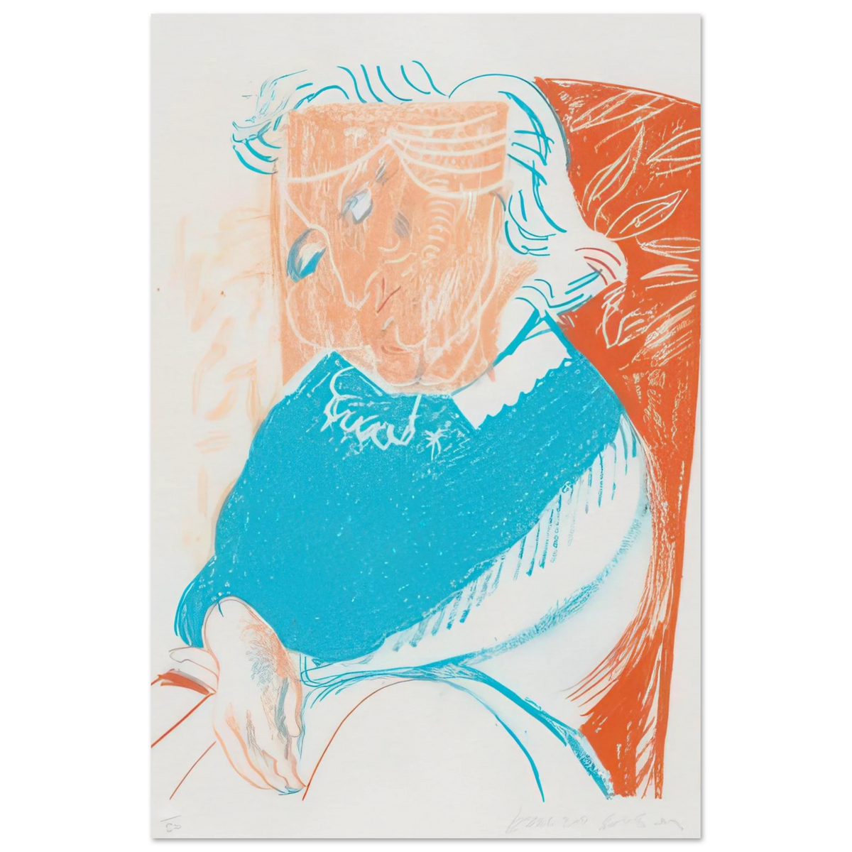 Portrait Of Mother II - Signed Print by David Hockney Poster