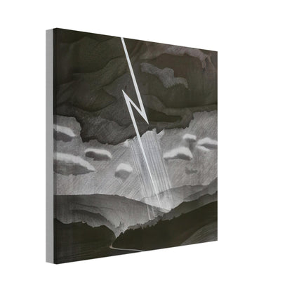 David Hockney, Lightning, monochrome valley beneath a thunderstorm, canvas print, 27 × 35 cm (11 × 14 in)