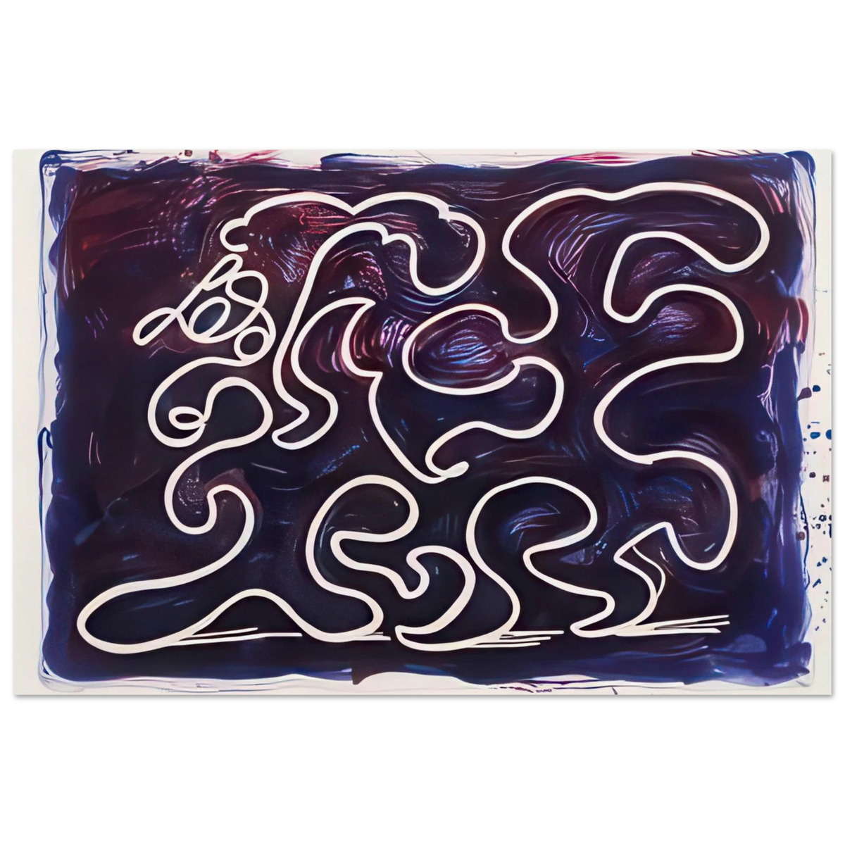White Lines Dancing In Printing Ink by David Hockney Poster