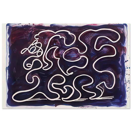 White Lines Dancing In Printing Ink by David Hockney Poster