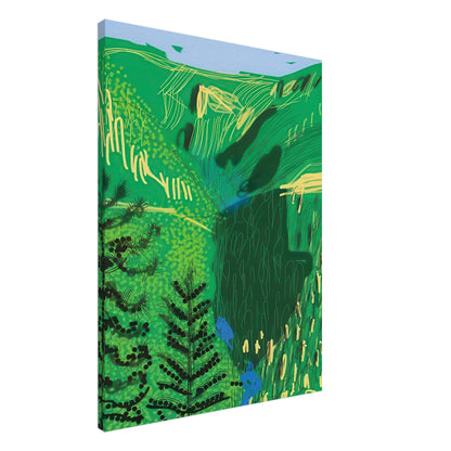 David Hockney, The Yosemite Suite, Yosemite mountains and lush green forests, canvas print, 60 × 90 cm (24 × 36 in)