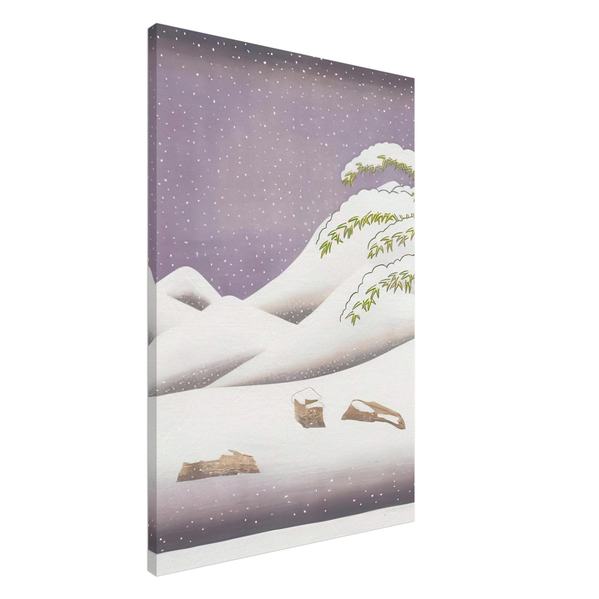 David Hockney, Snow, rolling snowy hills and snow-covered branches, canvas print, 60 × 90 cm (24 × 36 in)