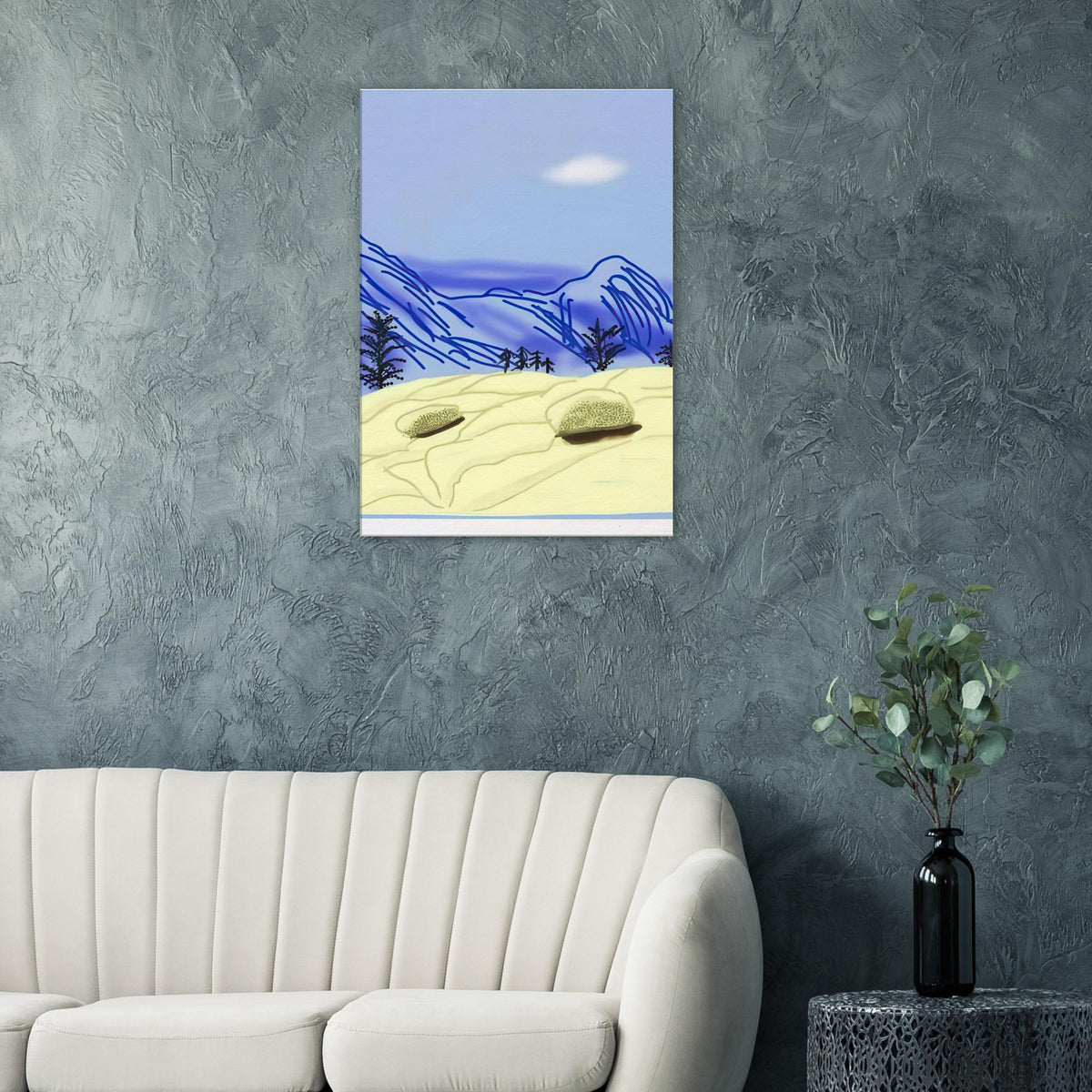 David Hockney, The Yosemite Suite, Yosemite mountains and lush green forests, canvas print