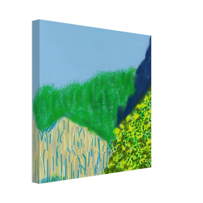 David Hockney, The Yosemite Suite, Yosemite mountains and lush green forests, canvas print, 40 × 40 cm (16 × 16 in)
