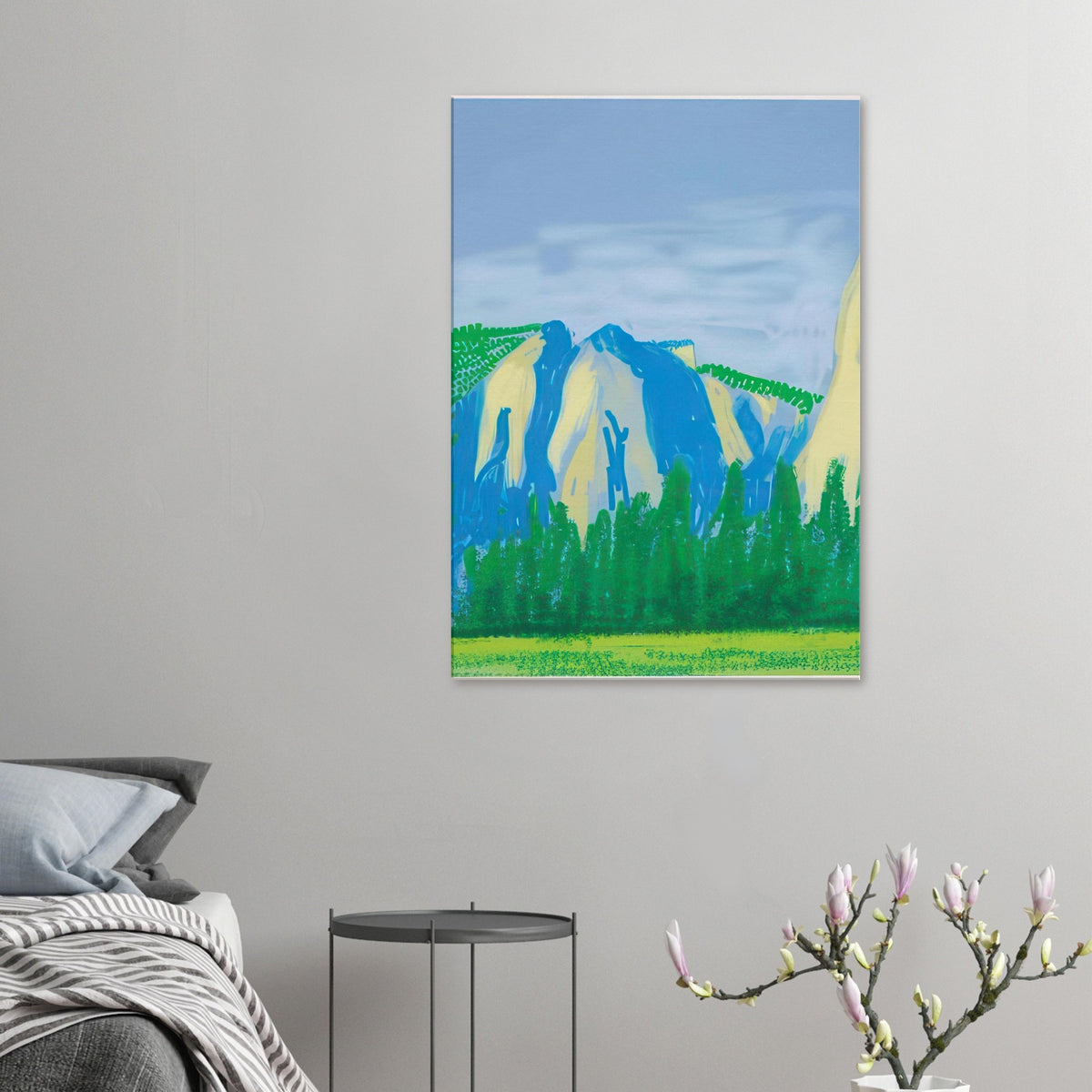 David Hockney, The Yosemite Suite, Yosemite mountains and lush green forests, canvas print