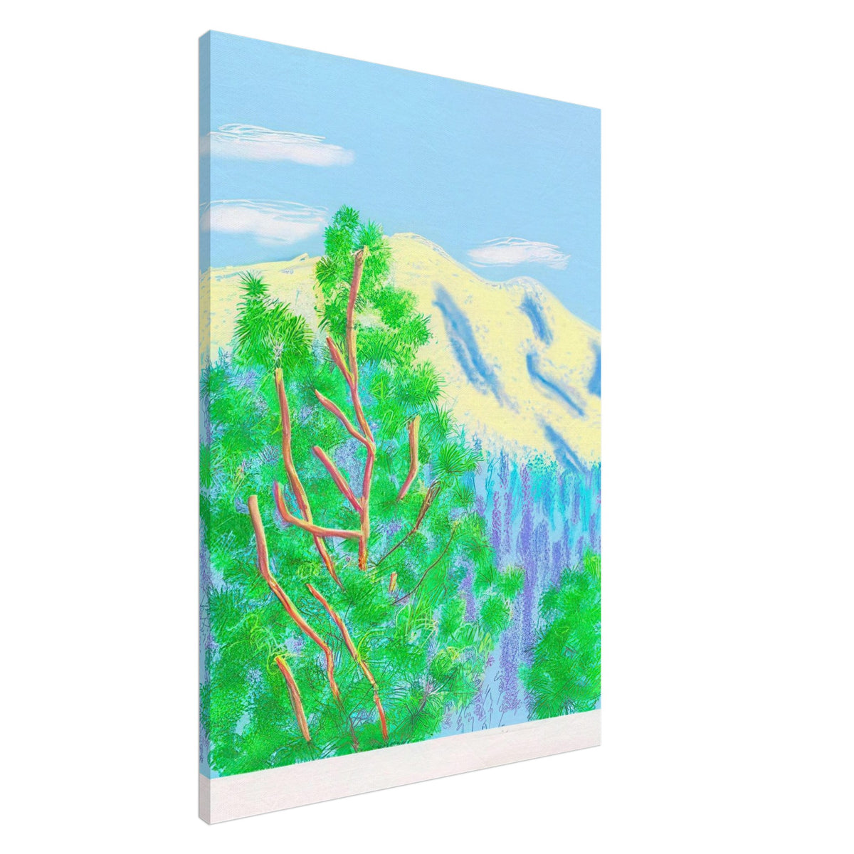 David Hockney, The Yosemite Suite, Yosemite mountains and lush green forests, canvas print, 20 × 25 cm (8 × 10 in)