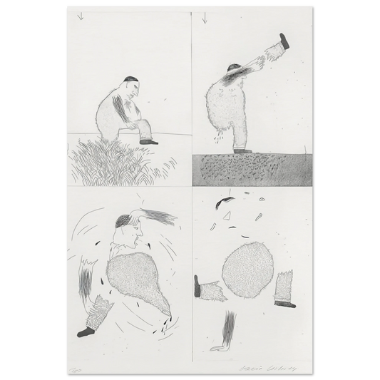 He Tore Himself In Two - Signed Print by David Hockney Poster