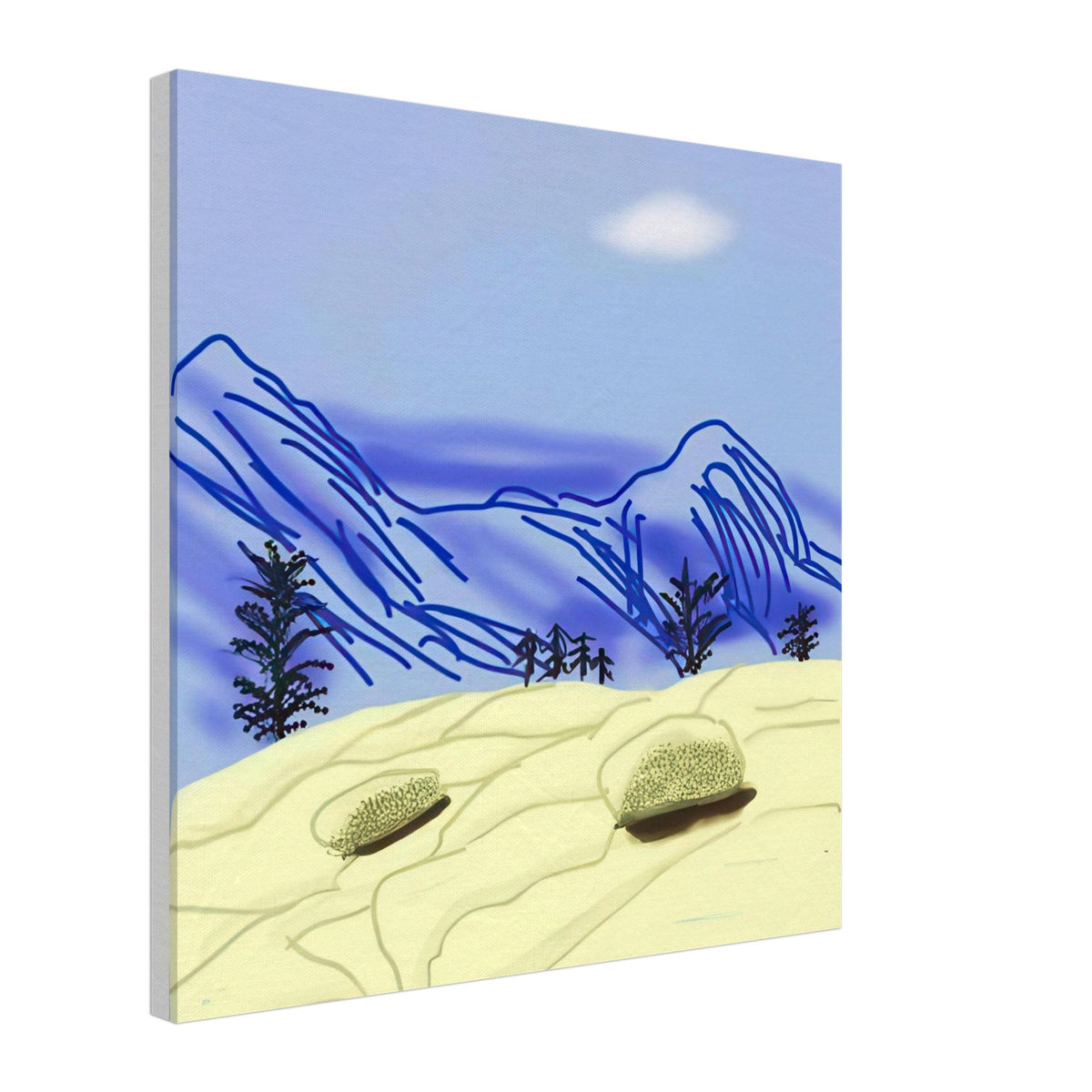David Hockney, The Yosemite Suite, Yosemite mountains and lush green forests, canvas print, 50 × 70 cm (20 × 28 in)