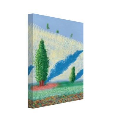 David Hockney, The Yosemite Suite, Yosemite mountains and lush green forests, canvas print, 40 × 40 cm (16 × 16 in)