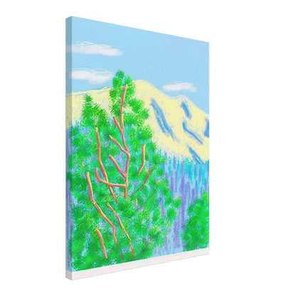 David Hockney, The Yosemite Suite, Yosemite mountains and lush green forests, canvas print, 50 × 70 cm (20 × 28 in)
