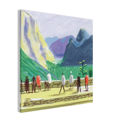 David Hockney, The Yosemite Suite 15, mountains and lush green forest, canvas print, 60 × 80 cm (24 × 32 in)