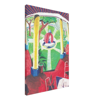David Hockney, Hotel Acatlán Courtyard, canvas print, 60 × 60 cm (24 × 24 in)