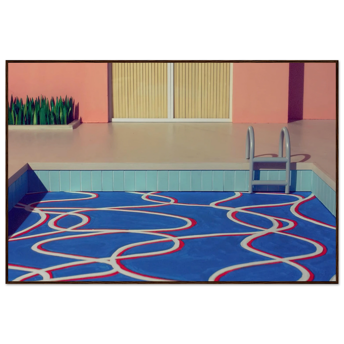 David Hockney California Cool Retro Pool Render framed art print
