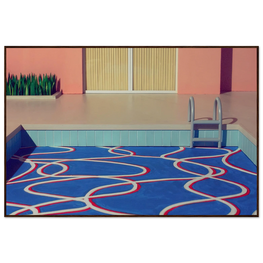 David Hockney California Cool Retro Pool Render framed art print