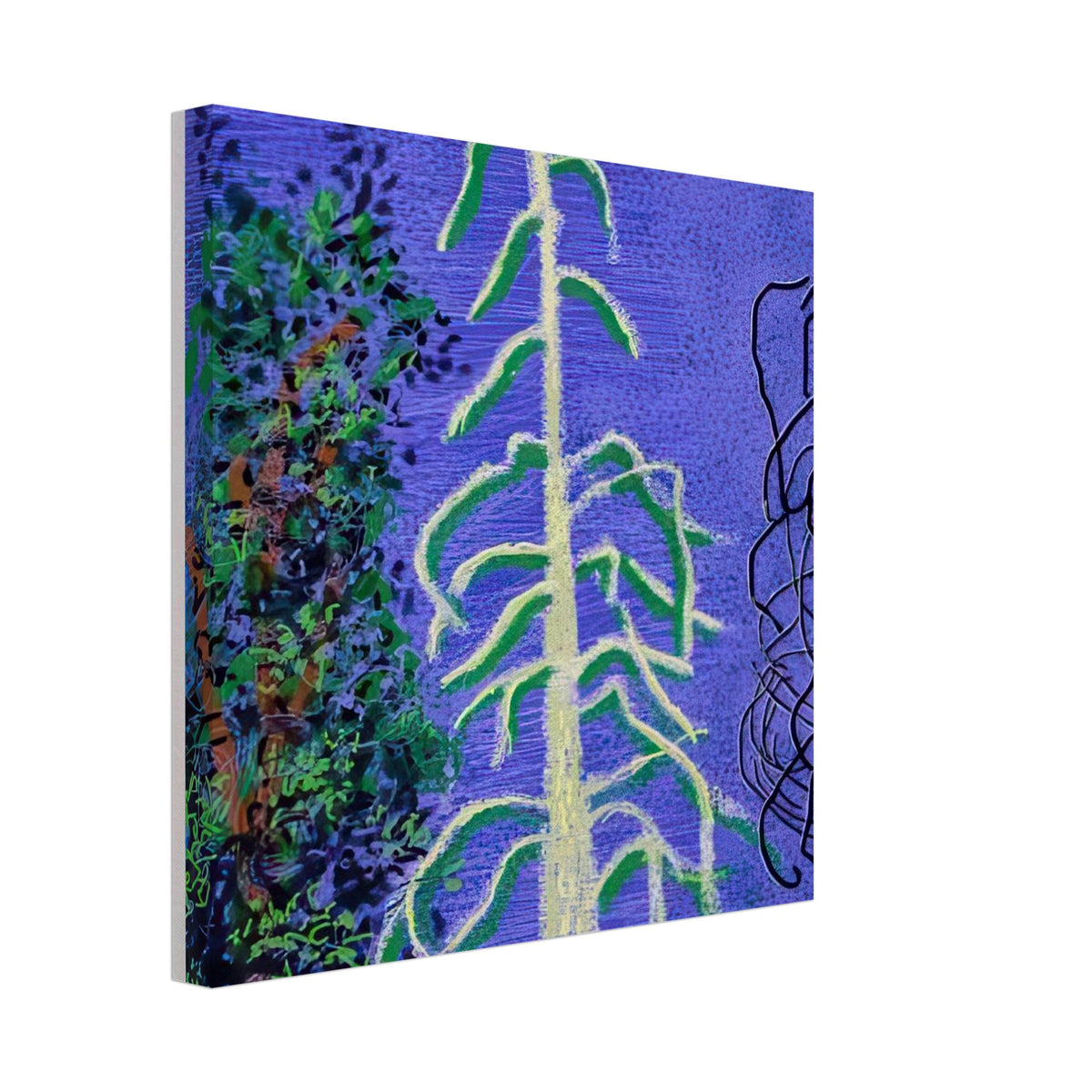 David Hockney, The Yosemite Suite, Yosemite mountains and lush green forests, canvas print, 40 × 40 cm (16 × 16 in)