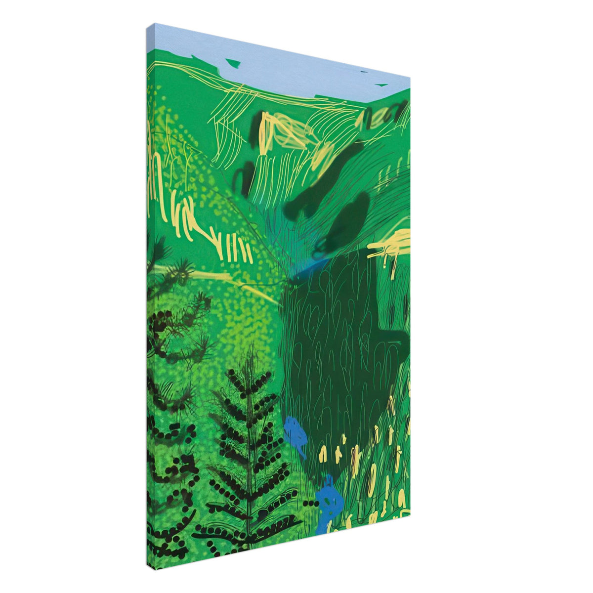 David Hockney, The Yosemite Suite, Yosemite mountains and lush green forests, canvas print, 45 × 60 cm (18 × 24 in)