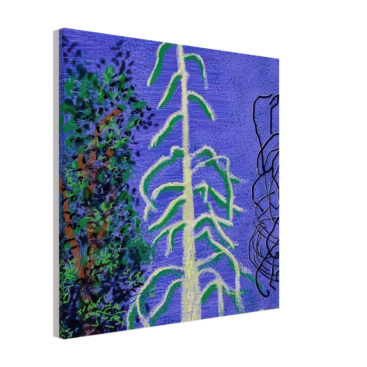David Hockney, The Yosemite Suite, Yosemite mountains and lush green forests, canvas print, 30 × 30 cm (12 × 12 in)