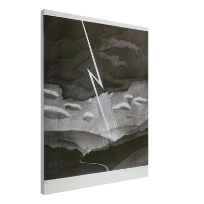 David Hockney, Lightning, monochrome valley beneath a thunderstorm, canvas print, 70 × 100 cm (28 × 40 in)
