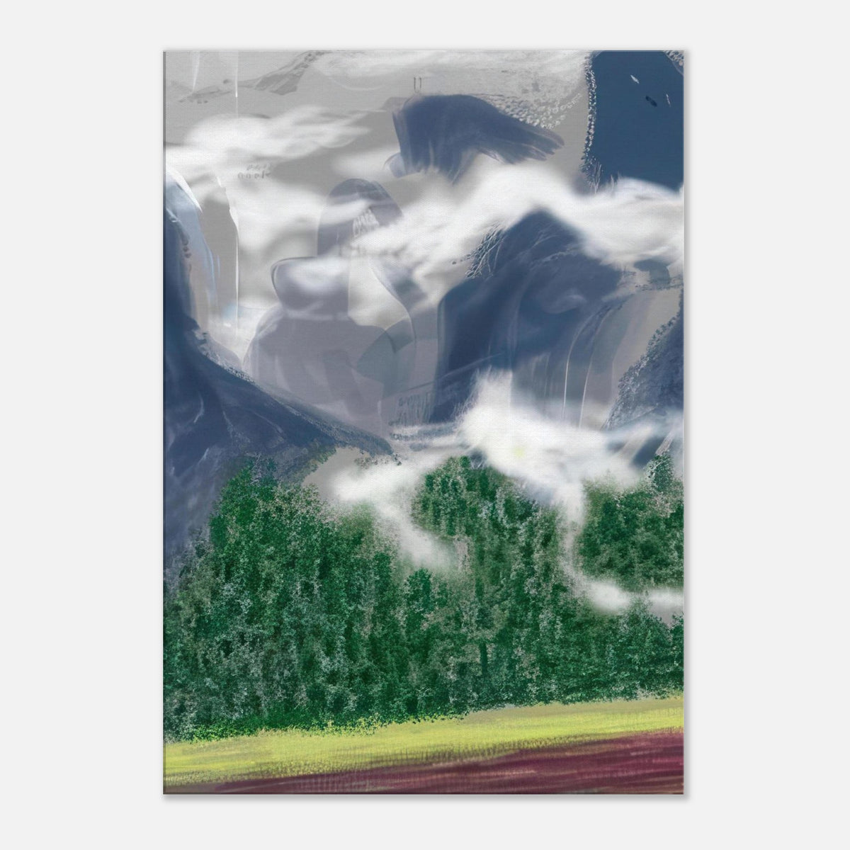 David Hockney, The Yosemite Suite, Yosemite mountains and lush green forests, canvas print