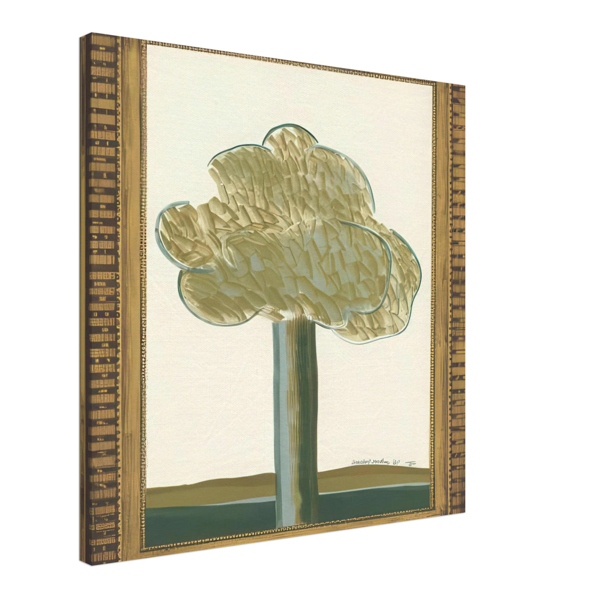 David Hockney, Gold-Framed Landscape No. 2, landscape within an ornate gold frame, canvas print, 60 × 90 cm (24 × 36 in)