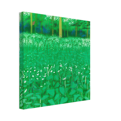 David Hockney, The Arrival of Spring (15 March), woodland path and budding trees, canvas print, 40 × 40 cm (16 × 16 in)