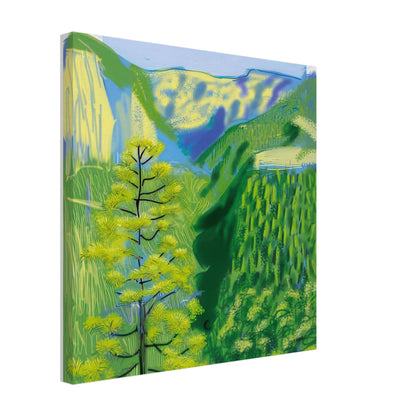 David Hockney, The Yosemite Suite, Yosemite mountains and lush green forests, canvas print, 40 × 50 cm (16 × 20 in)