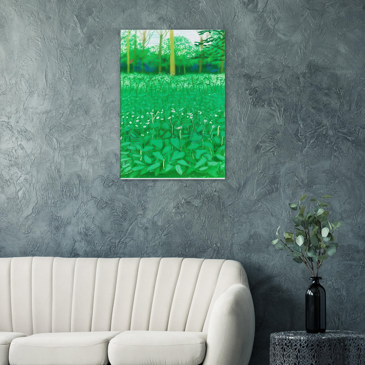 David Hockney, The Arrival of Spring (15 March), woodland path and budding trees, canvas print