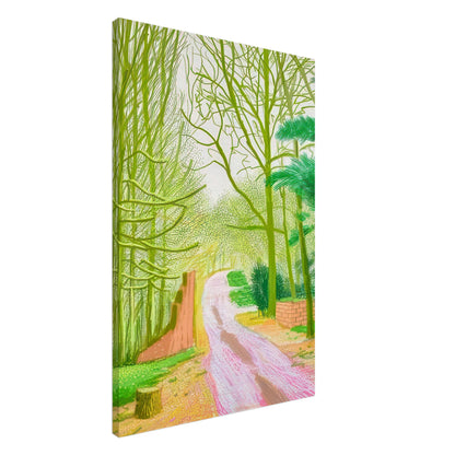 David Hockney, The Arrival of Spring (15 March), woodland path and budding trees, canvas print, 60 × 75 cm (24 × 30 in)