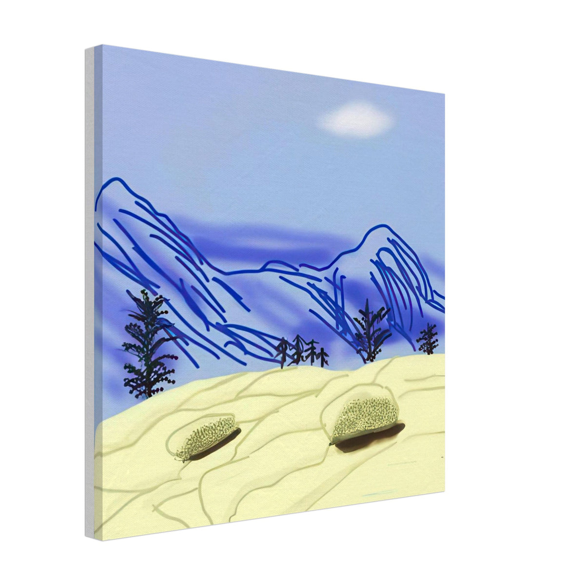David Hockney, The Yosemite Suite, Yosemite mountains and lush green forests, canvas print, 40 × 50 cm (16 × 20 in)