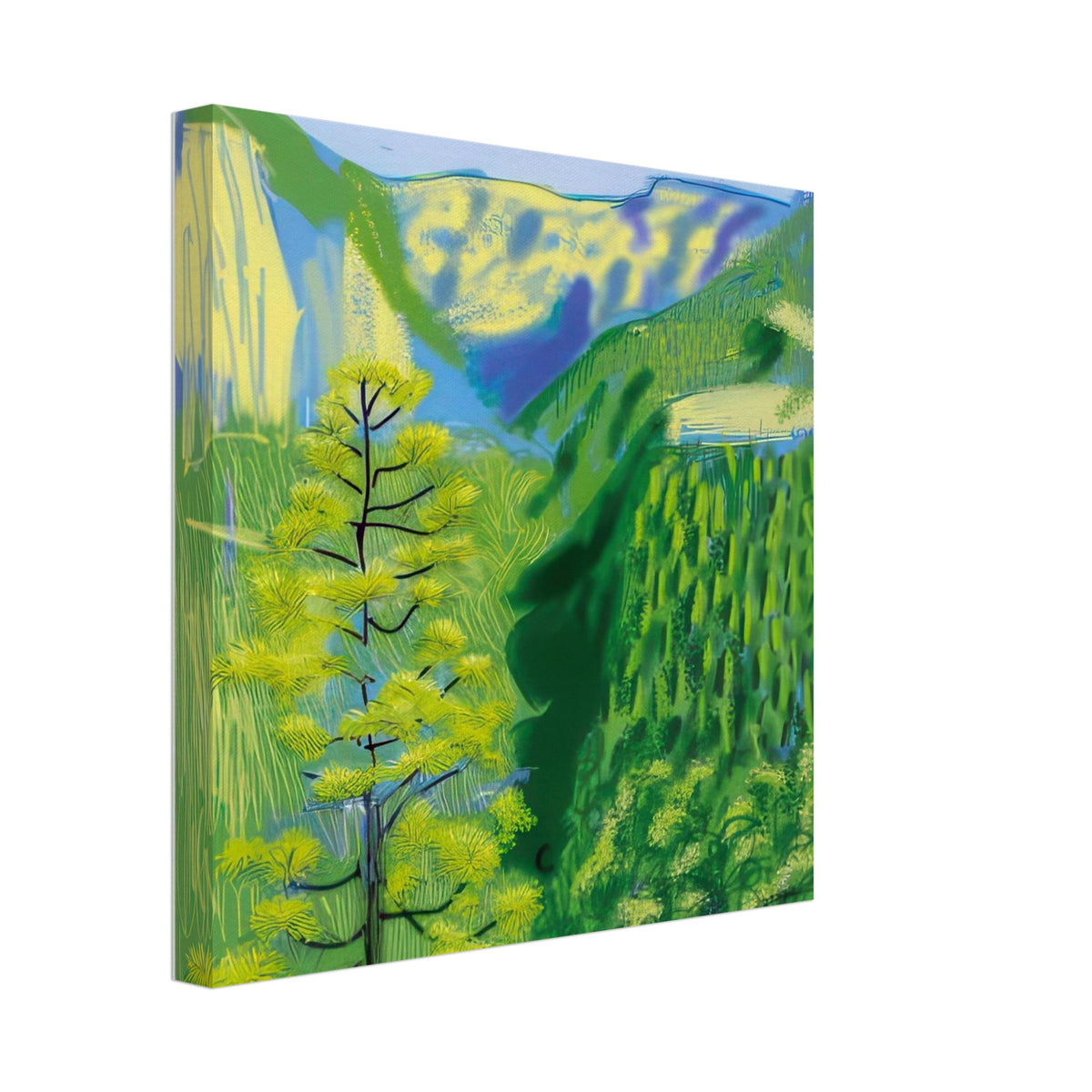David Hockney, The Yosemite Suite, Yosemite mountains and lush green forests, canvas print, 40 × 60 cm (16 × 24 in)