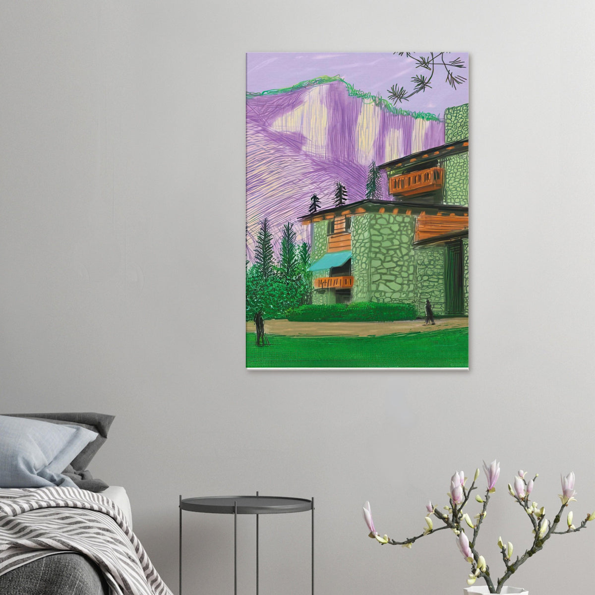 David Hockney, The Yosemite Suite, Yosemite mountains and lush green forests, canvas print