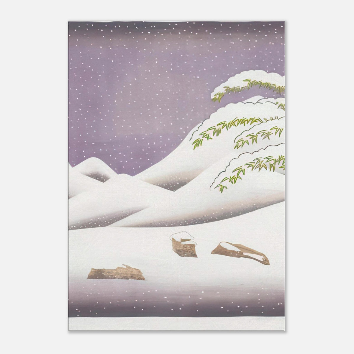 David Hockney, Snow, rolling snowy hills and snow-covered branches, canvas print