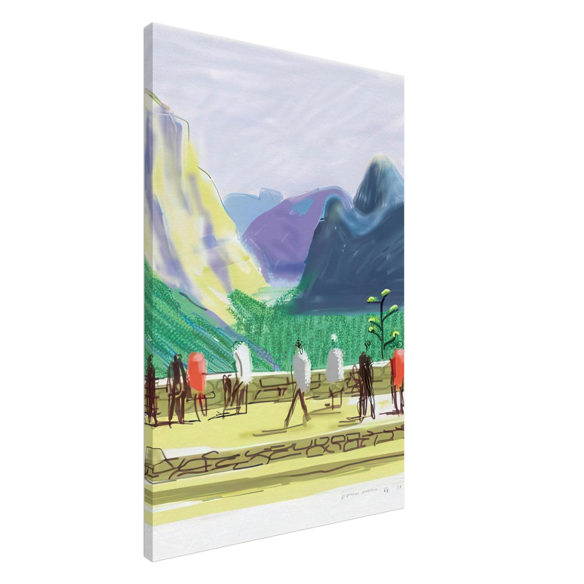 David Hockney, The Yosemite Suite 15, mountains and lush green forest, canvas print, 60 × 90 cm (24 × 36 in)