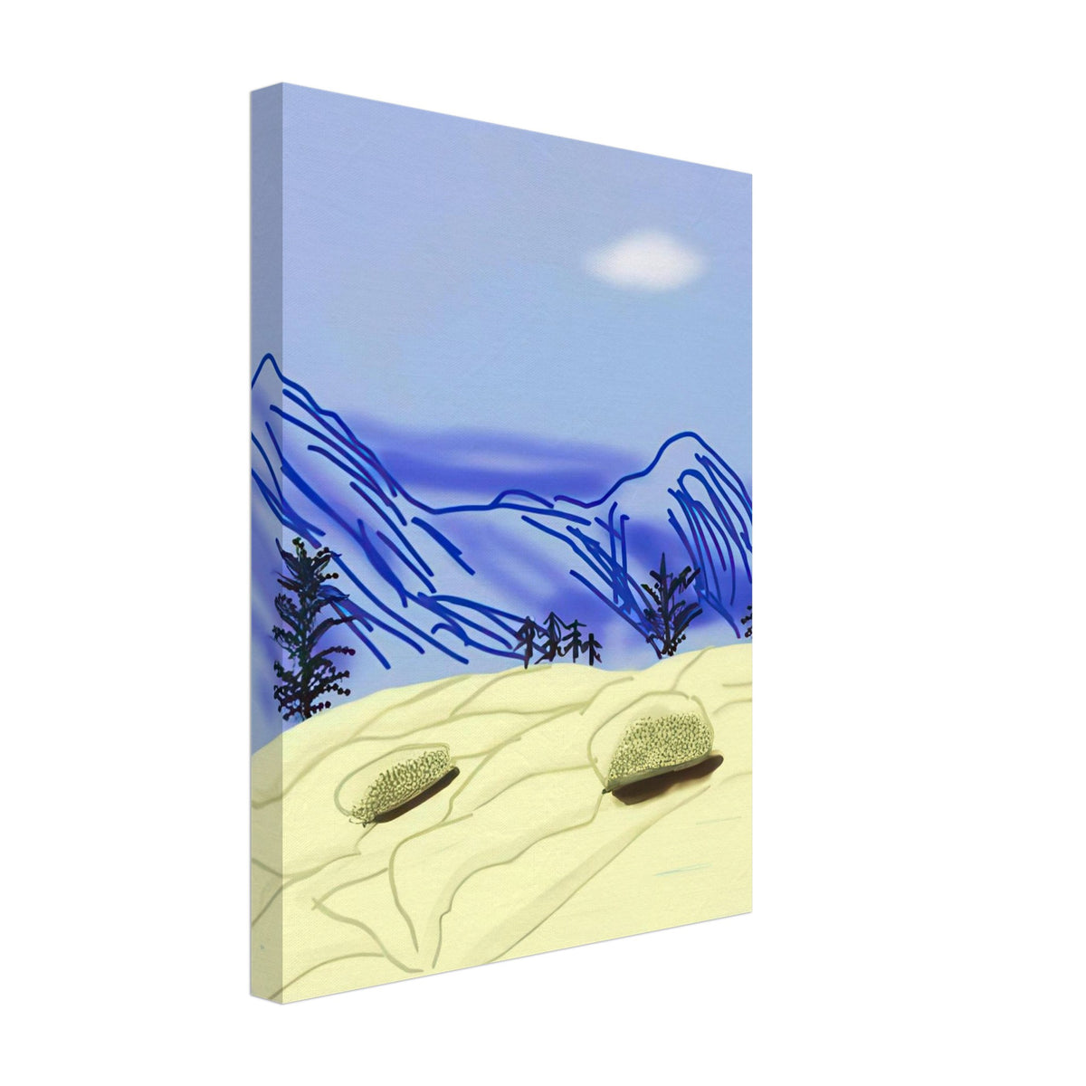 David Hockney, The Yosemite Suite, Yosemite mountains and lush green forests, canvas print, 50 × 50 cm (20 × 20 in)
