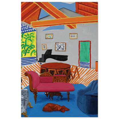 David Hockney Montcalm Interior with 2 Dogs poster