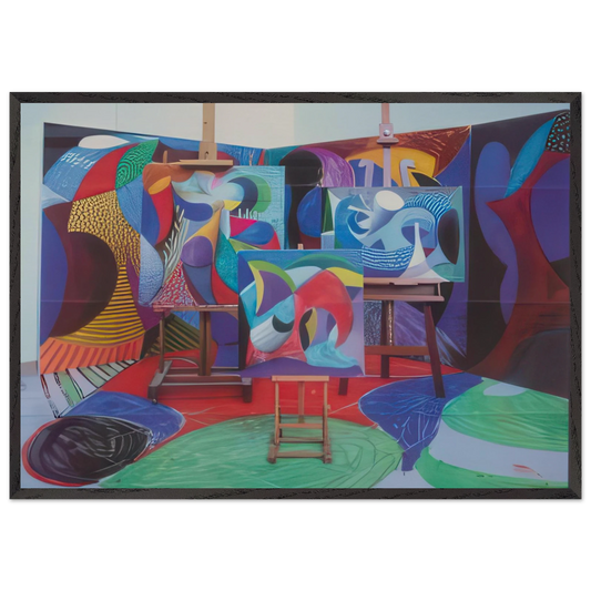 Painted Environment II by David Hockney 70x100 cm / 28x40″ inches Framed Art Print – Black Wooden Frame