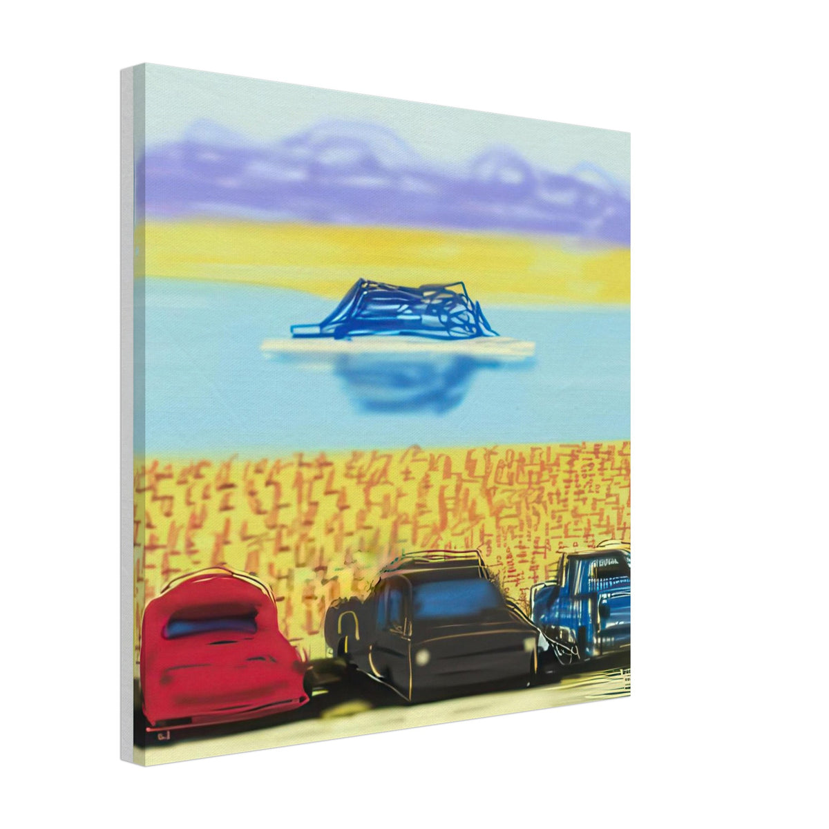 David Hockney, The Yosemite Suite, Yosemite mountains and lush green forests, canvas print, 50 × 70 cm (20 × 28 in)